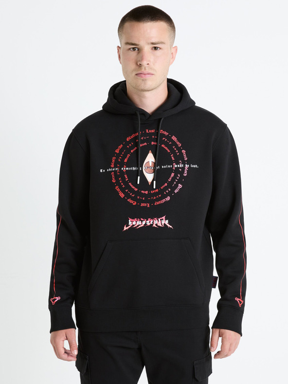 Celio Crna muška Celio Fullmetal Alchemist majica s kapuljačom