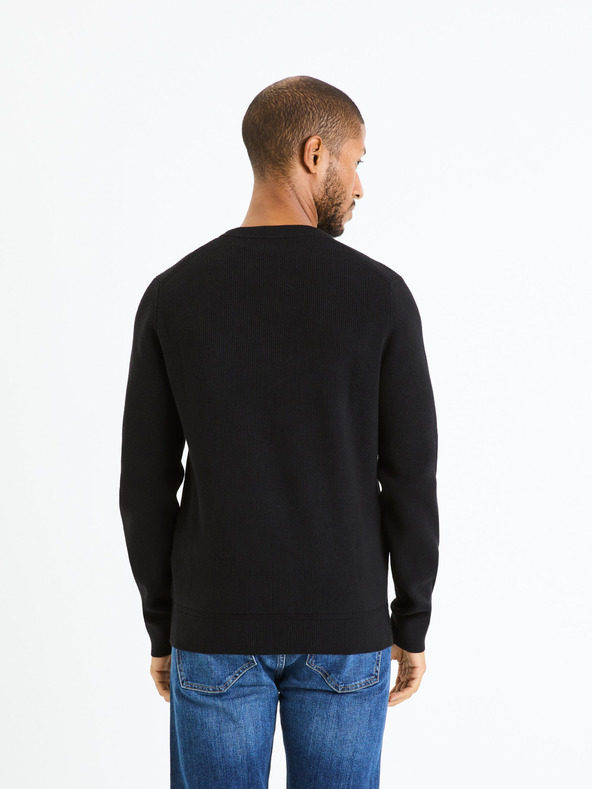 Celio Crni muški basic džemper Celio Femoon