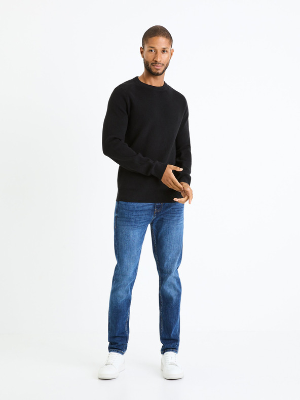 Celio Crni muški basic džemper Celio Femoon