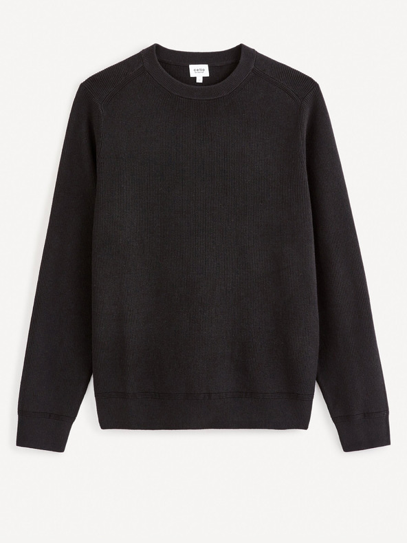 Celio Crni muški basic džemper Celio Femoon