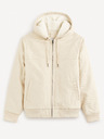 Celio Krem muška jakna od umjetnog krzna Celio Fuhoodie