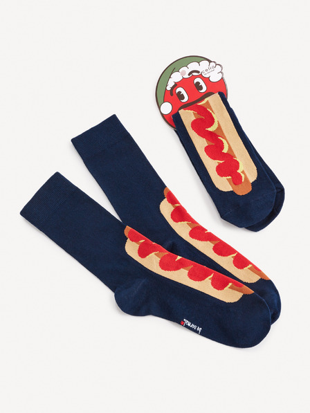 Celio Tamnoplave muške Celio Hot Dog čarape s uzorkom