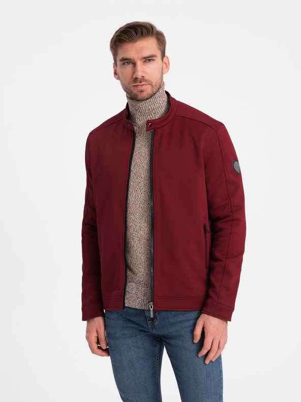 Ombre Clothing Wine Ombre odjeća BIKER Muška lagana jakna