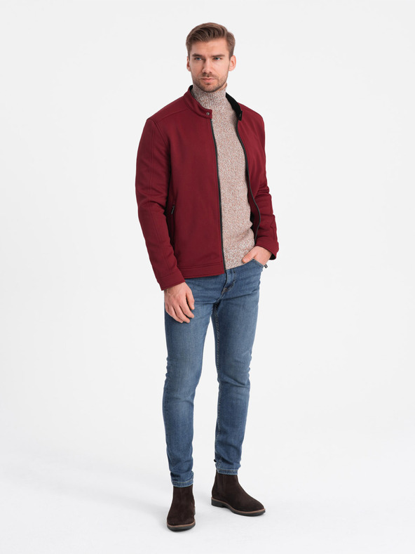 Ombre Clothing Wine Ombre odjeća BIKER Muška lagana jakna