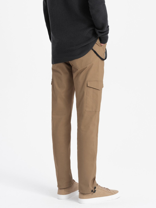 Ombre Clothing Smeđe muške kargo hlače Ombre Clothing