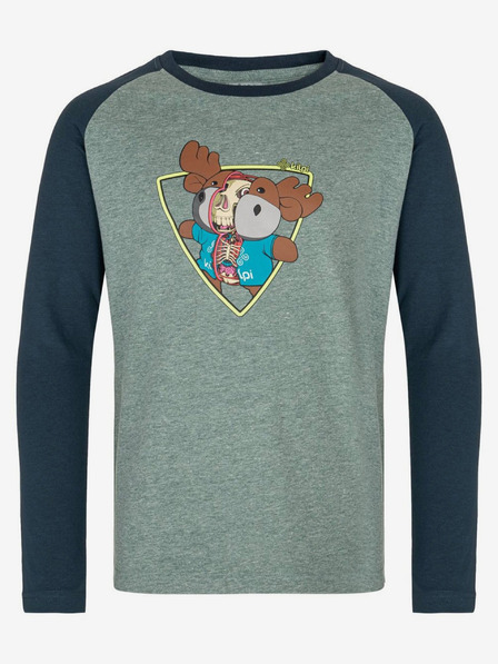 Kilpi Plavo-zelena dječačka pamučna majica s dugim rukavima Kilpi SONIER