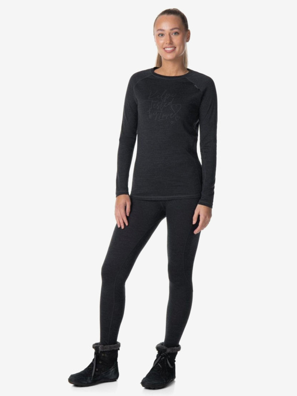 Kilpi Crne ženske termo tajice od merino vune Kilpi MAVORA BOTTOM