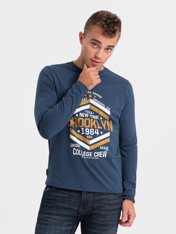 Ombre Clothing Tamnoplava muška majica Ombre Clothing