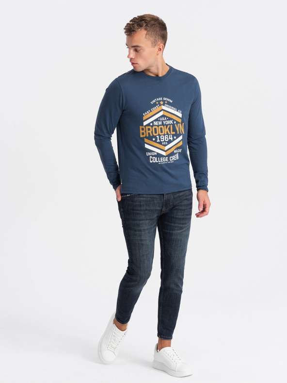 Ombre Clothing Tamnoplava muška majica Ombre Clothing