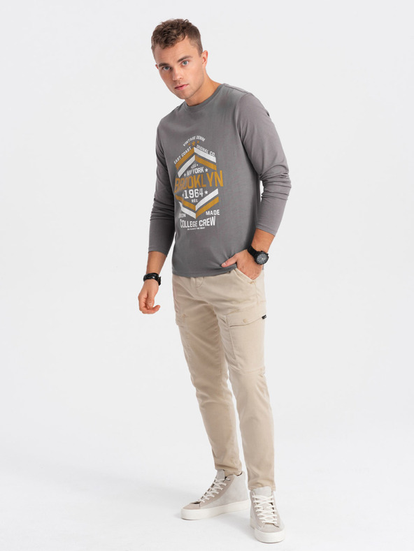 Ombre Clothing Siva muška majica Ombre Clothing