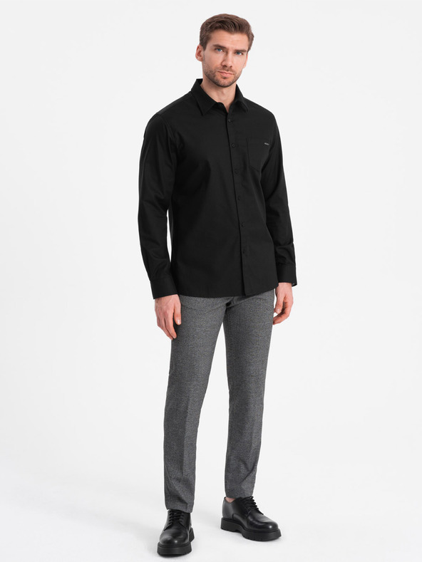 Ombre Clothing Crna muška košulja Ombre Clothing