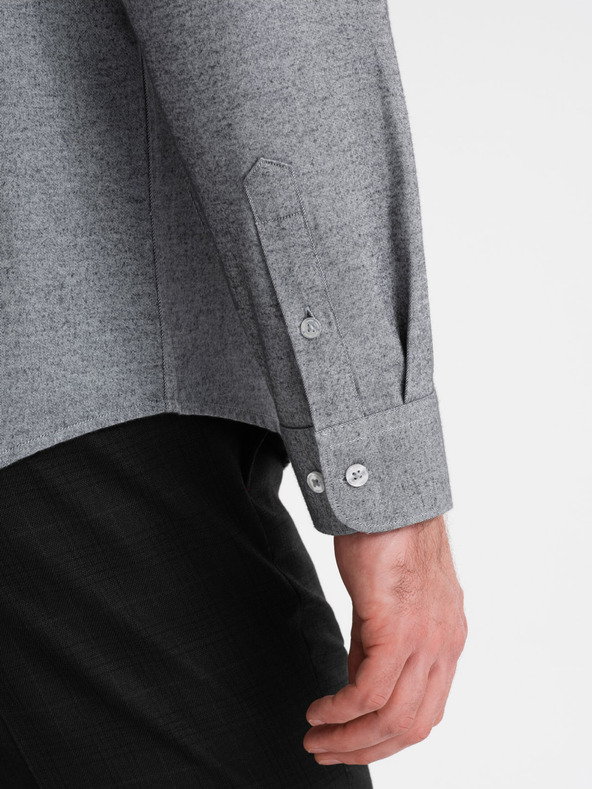 Ombre Clothing Svijetlo siva muška tigrasta košulja Ombre Clothing