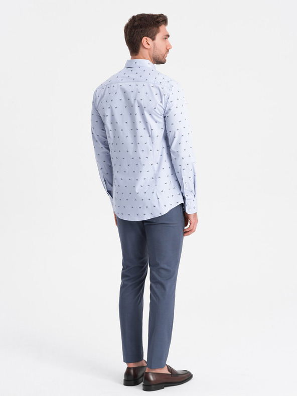 Ombre Clothing Svijetloplava muška košulja s uzorkom Ombre Clothing