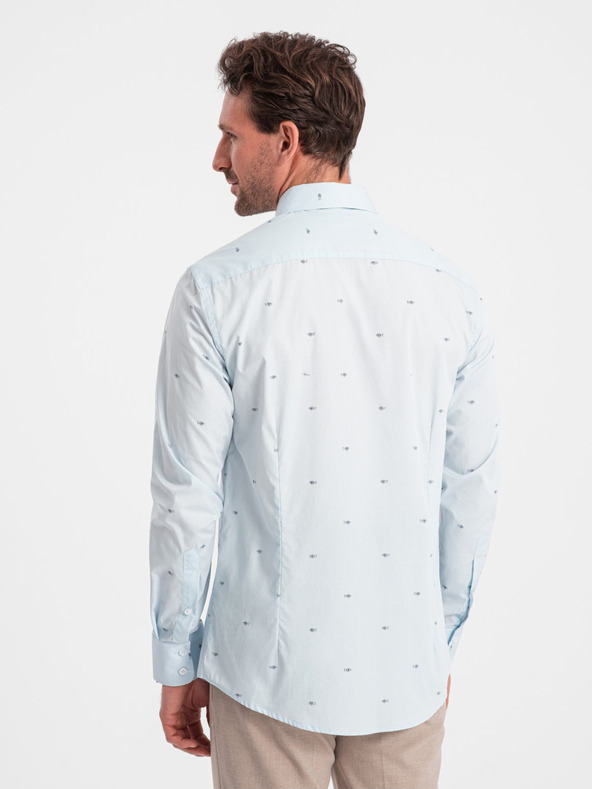 Ombre Clothing Svijetloplava muška košulja s uzorkom Ombre Clothing