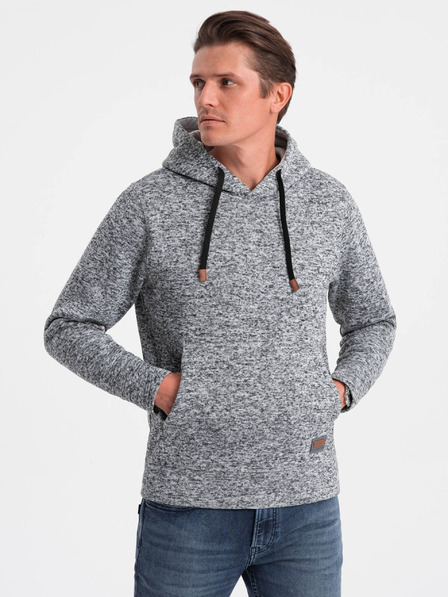 Ombre Clothing Ombre Clothing muška siva tigrasta majica s kapuljačom