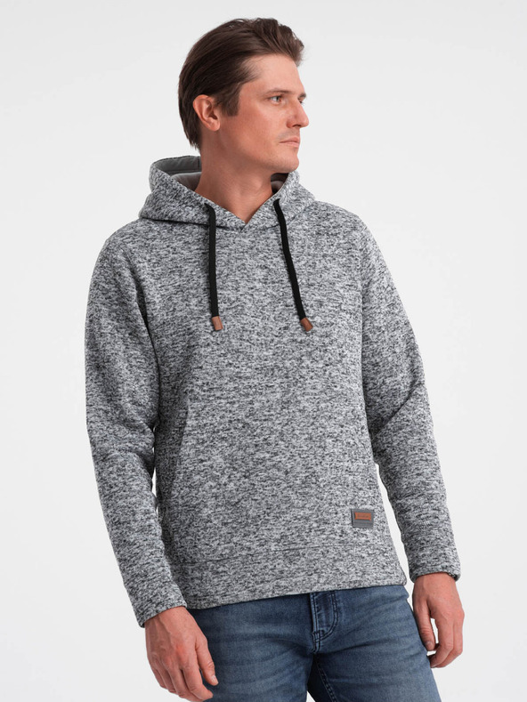 Ombre Clothing Ombre Clothing muška siva tigrasta majica s kapuljačom