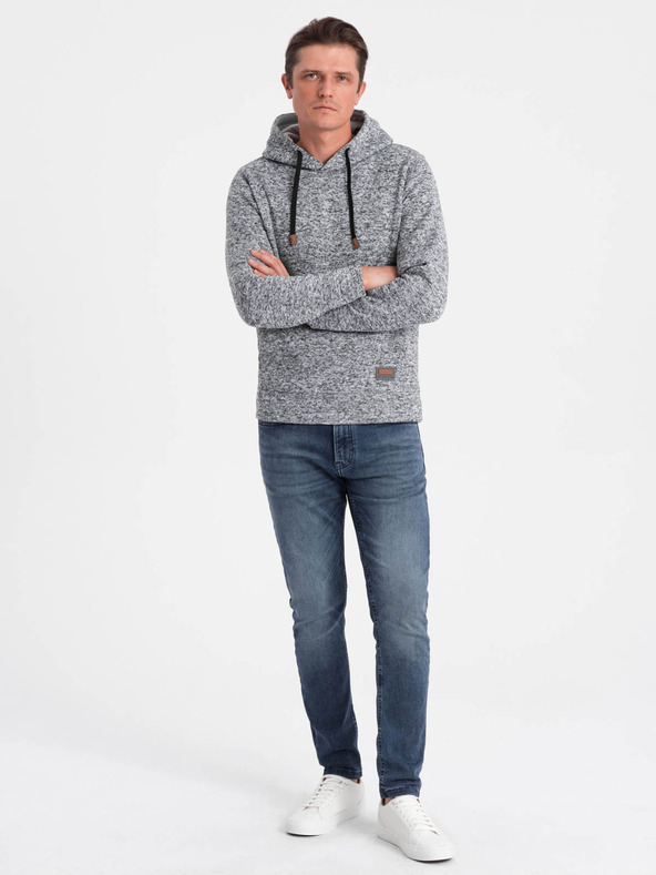 Ombre Clothing Ombre Clothing muška siva tigrasta majica s kapuljačom