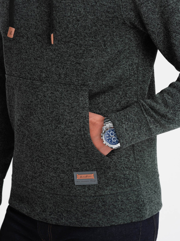 Ombre Clothing Tamnozelena muška tigrasta majica s kapuljačom Ombre Clothing