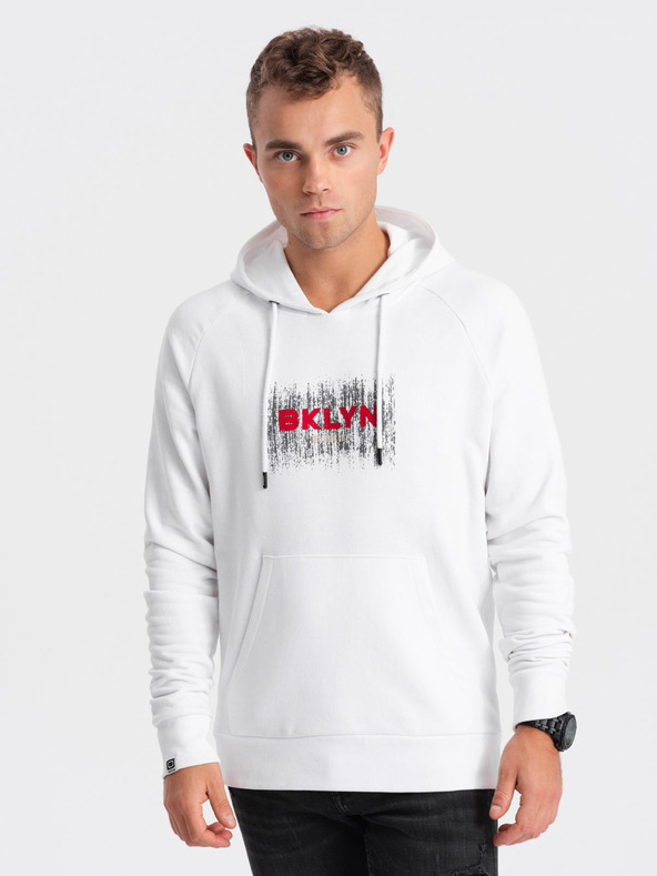 Ombre Clothing Bijela muška majica s printom Ombre Clothing