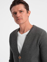 Ombre Clothing Sivi muški kardigan s džepovima Ombre Clothing