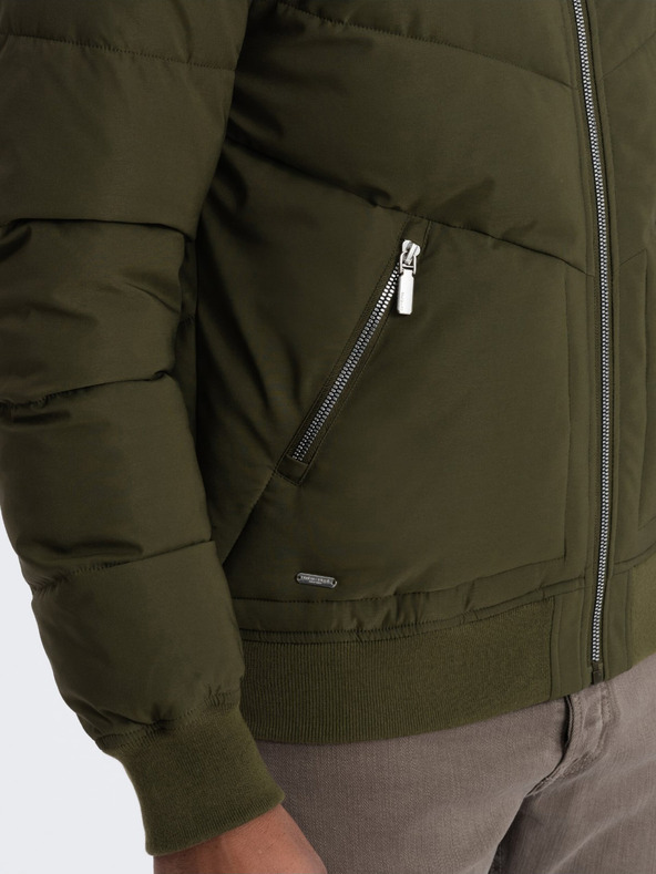 Ombre Clothing Ombre odjeća, muška kaki prošivena bomber jakna