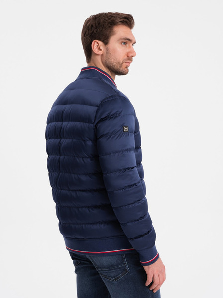 Ombre Clothing Tamnoplava muška prošivena bomber jakna Ombre Clothing