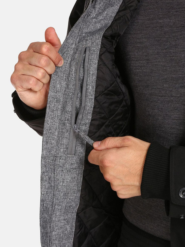 Kilpi Crna muška zimska jakna s umjetnim krznom Kilpi ALPHA