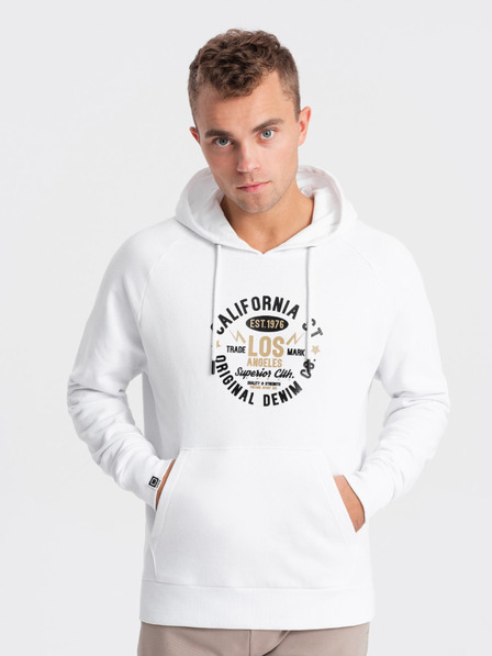 Ombre Clothing Bijela muška majica s printom Ombre Clothing