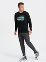 Ombre Clothing Crna muška majica s printom Ombre Clothing