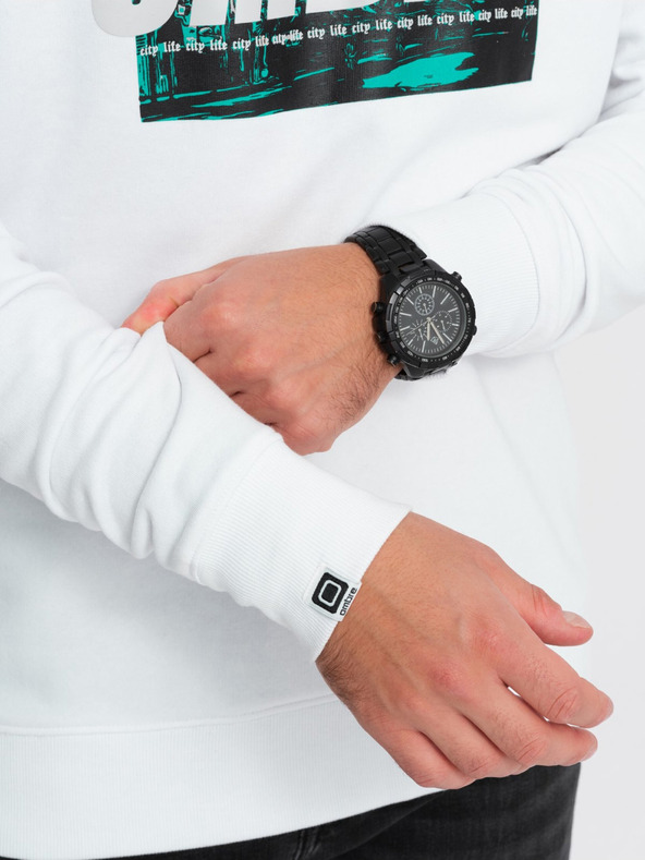 Ombre Clothing Bijela muška majica s printom Ombre Clothing