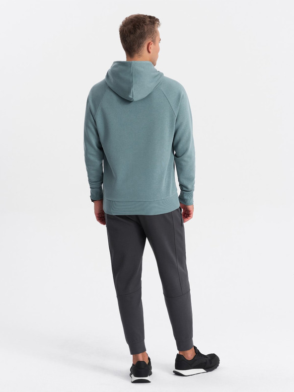 Ombre Clothing Plava muška majica s kapuljačom s printom Ombre Clothing