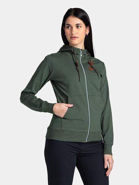 Kilpi Tamnozeleni ženski pamučni sweatshirt Kilpi TARALI-W