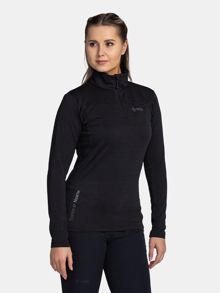 Kilpi Crna ženska sportska majica s podignutim ovratnikom Kilpi MONTALE
