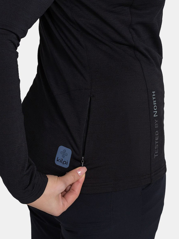 Kilpi Crna ženska sportska majica s podignutim ovratnikom Kilpi MONTALE