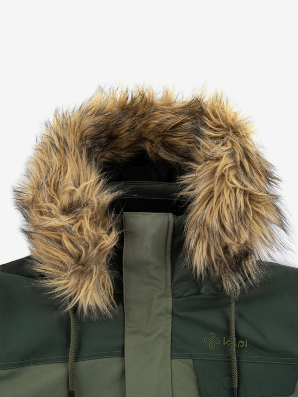 Kilpi Zelena muška zimska jakna s umjetnim krznom Kilpi ALPHA