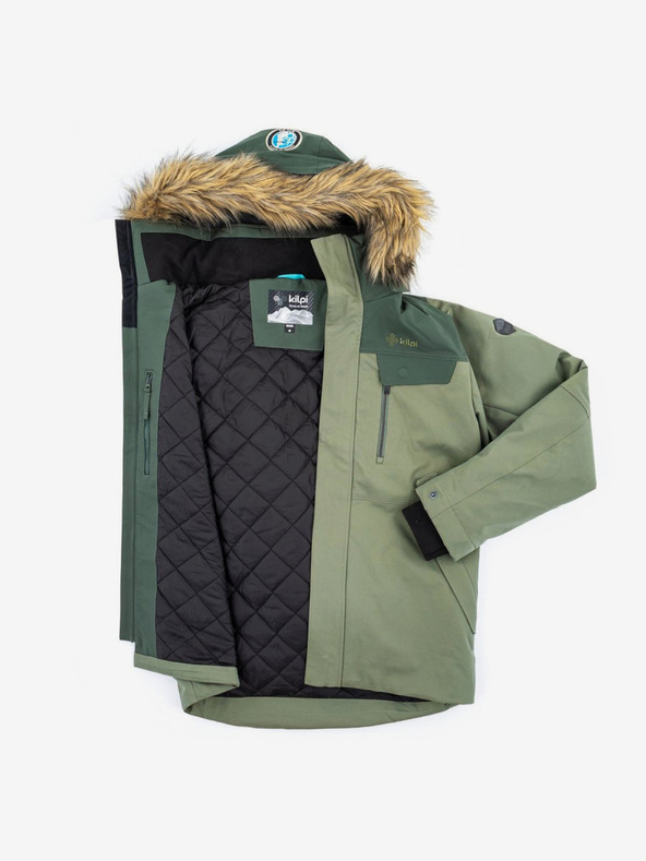 Kilpi Zelena muška zimska jakna s umjetnim krznom Kilpi ALPHA