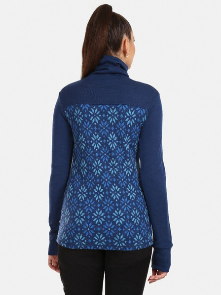 Kilpi Tamnoplava ženska majica s uzorkom i dolčevitom od merino vune Kilpi JANNU