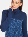 Kilpi Tamnoplava ženska majica s uzorkom i dolčevitom od merino vune Kilpi JANNU