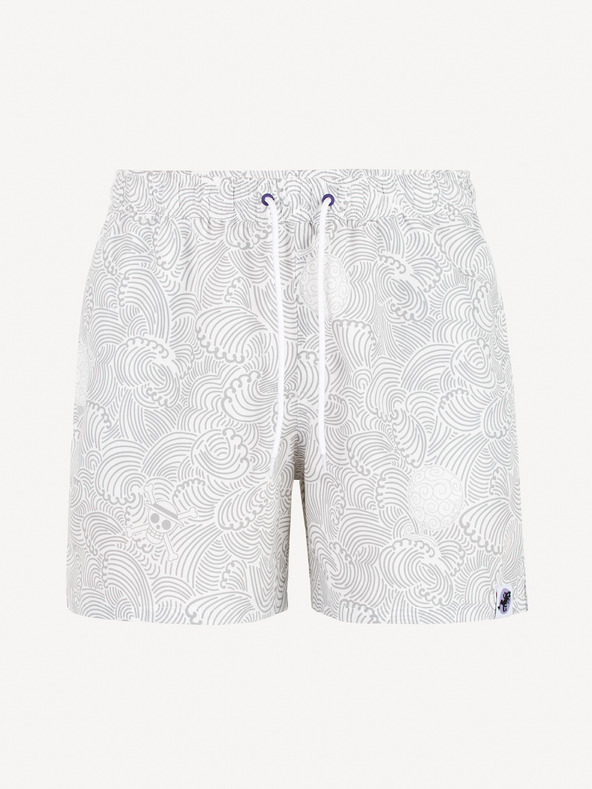 Celio Bijeli muški Celio One Piece kupaći kostim s uzorkom