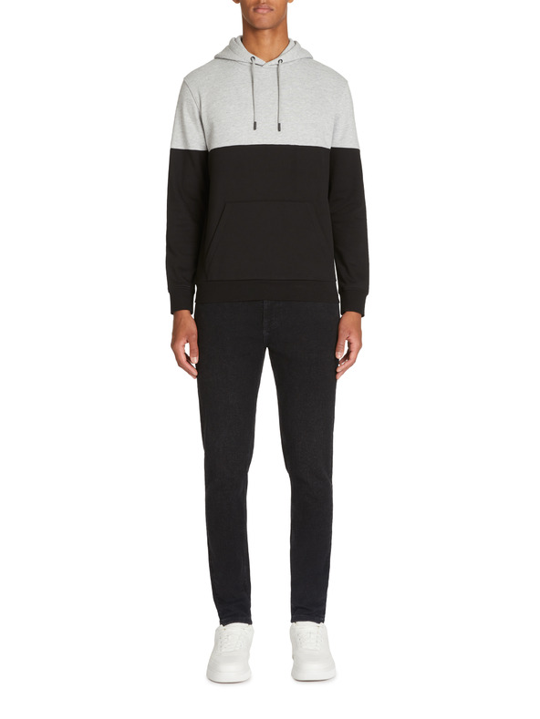 Celio Celio Jecobloco crno-siva muška majica s kapuljačom