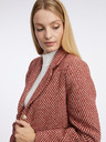 Orsay Crveni ženski kaput s uzorkom i umjetnim krznom ORSAY