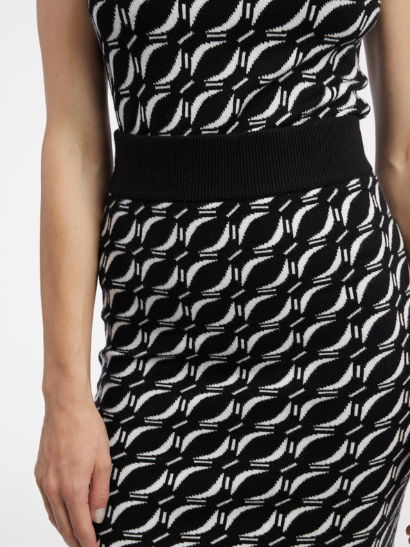 Orsay Bijelo-crna ženska džemper suknja s uzorkom ORSAY