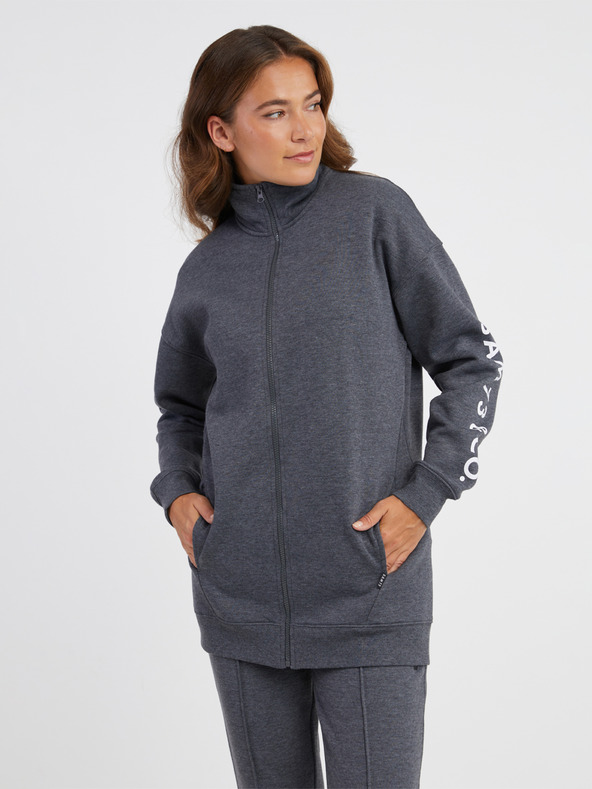 Sam 73 Siva ženska majica s brindovima i patentnim zatvaračem SAM 73 Asajj