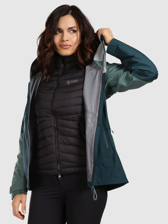 Kilpi Ženska hardshell vodootporna jakna Kilpi MAMBA-W tamno zelena