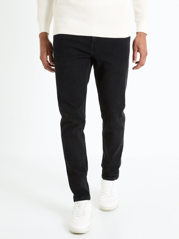 Celio Crne muške slim fit traperice Celio C25 Fofine