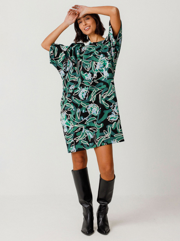 SKFK Zelena ženska cvjetna haljina SKFK Vestido Geaxi