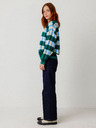 SKFK Plavo-zeleni ženski karirani pulover SKFK Sweater Larhun