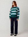 SKFK Plavo-zeleni ženski karirani pulover SKFK Sweater Larhun