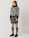 SKFK Crno-krem ženski cvjetni pulover SKFK Dunixe džemper
