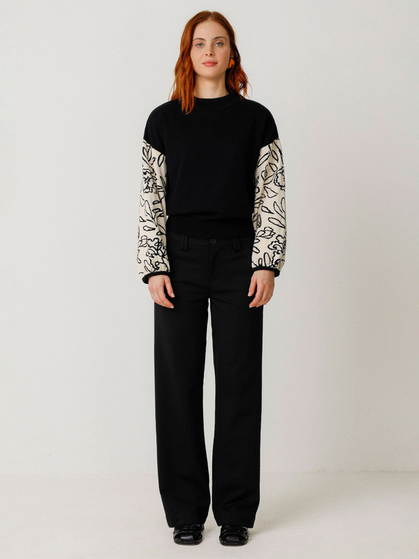 SKFK SKFK krem-crni ženski džemper Aitza džemper